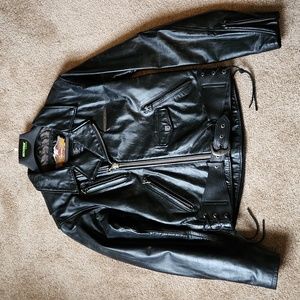 Harely Davidson Men's/Unisex Small Leather Bomber Motorcycle Jacket CA 03402